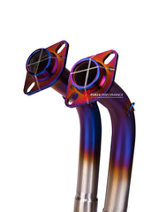 TITANIUM MOTORCYCLE EXHAUST SYSTEM for KAWASAKI NINJA 400 Z400 2018 - 2023

Set include:

Header
2-1 Merge Collector
Mid Pipe

Aprox Weight: 2.5 kg (5.51 lbs)

Material: Titanium (can be made in Stainless Steel)

NOTE:&nbsp;Professional installation is required.

FEATURES:

Engineered Digital prototyping using 3D CAD design software, each car model chassis has been 3D laser scanned in the factor
Factory run all test cars on Italian 1200HP Dyno machine, to make the best performance design of exhaust
CNC bend