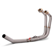TITANIUM MOTORCYCLE EXHAUST SYSTEM for KAWASAKI NINJA 400 Z400 2018 - 2023

Set include:

Header
2-1 Merge Collector
Mid Pipe

Aprox Weight: 2.5 kg (5.51 lbs)

Material: Titanium (can be made in Stainless Steel)

NOTE:&nbsp;Professional installation is required.

FEATURES:

Engineered Digital prototyping using 3D CAD design software, each car model chassis has been 3D laser scanned in the factor
Factory run all test cars on Italian 1200HP Dyno machine, to make the best performance design of exhaust
CNC bend