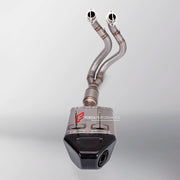 TITANIUM MOTORCYCLE EXHAUST SYSTEM for KAWASAKI Z650 2017+

Set include:

Header
2-1 Merge Collector
Catalyst Converter
Exhaust Mufler
DB killer

Material: Titanium (can be made in Stainless Steel)

NOTE:&nbsp;Professional installation is required.

FEATURES:

Engineered Digital prototyping using 3D CAD design software, each car model chassis has been 3D laser scanned in the factor
Factory run all test cars on Italian 1200HP Dyno machine, to make the best performance design of exhaust
CNC bending machine ac
