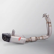 TITANIUM MOTORCYCLE EXHAUST SYSTEM for KAWASAKI Z650 2017+

Set include:

Header
2-1 Merge Collector
Catalyst Converter
Exhaust Mufler
DB killer

Material: Titanium (can be made in Stainless Steel)

NOTE:&nbsp;Professional installation is required.

FEATURES:

Engineered Digital prototyping using 3D CAD design software, each car model chassis has been 3D laser scanned in the factor
Factory run all test cars on Italian 1200HP Dyno machine, to make the best performance design of exhaust
CNC bending machine ac