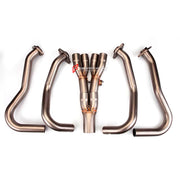 TITANIUM MOTORCYCLE EXHAUST SYSTEM for KAWASAKI Z800 Z750

Set include:

Header
4-1 Merge Collector
Mid Pipe (2 options)

Aprox Weight: 4 kg (8.81 lbs)

Material: Titanium (can be made in Stainless Steel)

NOTE:&nbsp;Professional installation is required.

FEATURES:

Engineered Digital prototyping using 3D CAD design software, each car model chassis has been 3D laser scanned in the factor
Factory run all test cars on Italian 1200HP Dyno machine, to make the best performance design of exhaust
CNC bending mac