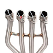 TITANIUM MOTORCYCLE EXHAUST SYSTEM for KAWASAKI ZX-4R ZX-4RR

Set include:

Header
4-1 Merge Collector

Mid pipe

Material: Titanium (can be made in Stainless Steel)

NOTE:&nbsp;Professional installation is required.

FEATURES:

Engineered Digital prototyping using 3D CAD design software, each car model chassis has been 3D laser scanned in the factor
Factory run all test cars on Italian 1200HP Dyno machine, to make the best performance design of exhaust
CNC bending machine accurately bends the tube accordin