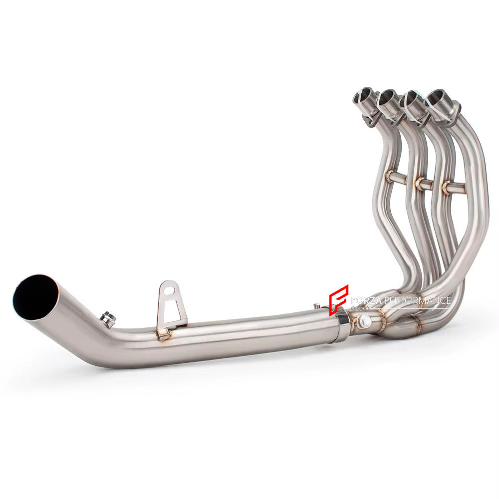 TITANIUM MOTORCYCLE EXHAUST SYSTEM for KAWASAKI ZX-4R ZX-4RR

Set include:

Header
4-1 Merge Collector

Mid pipe

Material: Titanium (can be made in Stainless Steel)

NOTE:&nbsp;Professional installation is required.

FEATURES:

Engineered Digital prototyping using 3D CAD design software, each car model chassis has been 3D laser scanned in the factor
Factory run all test cars on Italian 1200HP Dyno machine, to make the best performance design of exhaust
CNC bending machine accurately bends the tube accordin
