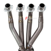 TITANIUM MOTORCYCLE EXHAUST SYSTEM for KAWASAKI ZX-4R ZX-4RR

Set include:

Header
4-1 Merge Collector
Mid Pipe

Aprox Weight: 5 kg (11 lbs)

Material: Titanium (can be made in Stainless Steel)

NOTE:&nbsp;Professional installation is required.

FEATURES:

Engineered Digital prototyping using 3D CAD design software, each car model chassis has been 3D laser scanned in the factor
Factory run all test cars on Italian 1200HP Dyno machine, to make the best performance design of exhaust
CNC bending machine accura