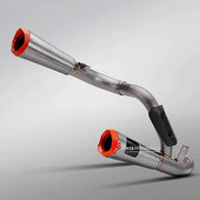 TITANIUM MOTORCYCLE EXHAUST SYSTEM for KTM DUKE SUPER DUKE 1290 1390 R RR EVO 2020 - 2024

Set include:

Header
2-1 Merge Collector

Resonator
Mid pipe

Link Pipe
Exhaust Slip Ons
Heat Shield

Material: Titanium (can be made in Stainless Steel)

NOTE:&nbsp;Professional installation is required.

FEATURES:

Engineered Digital prototyping using 3D CAD design software, each car model chassis has been 3D laser scanned in the factor
Factory run all test cars on Italian 1200HP Dyno machine, to make the best perfo