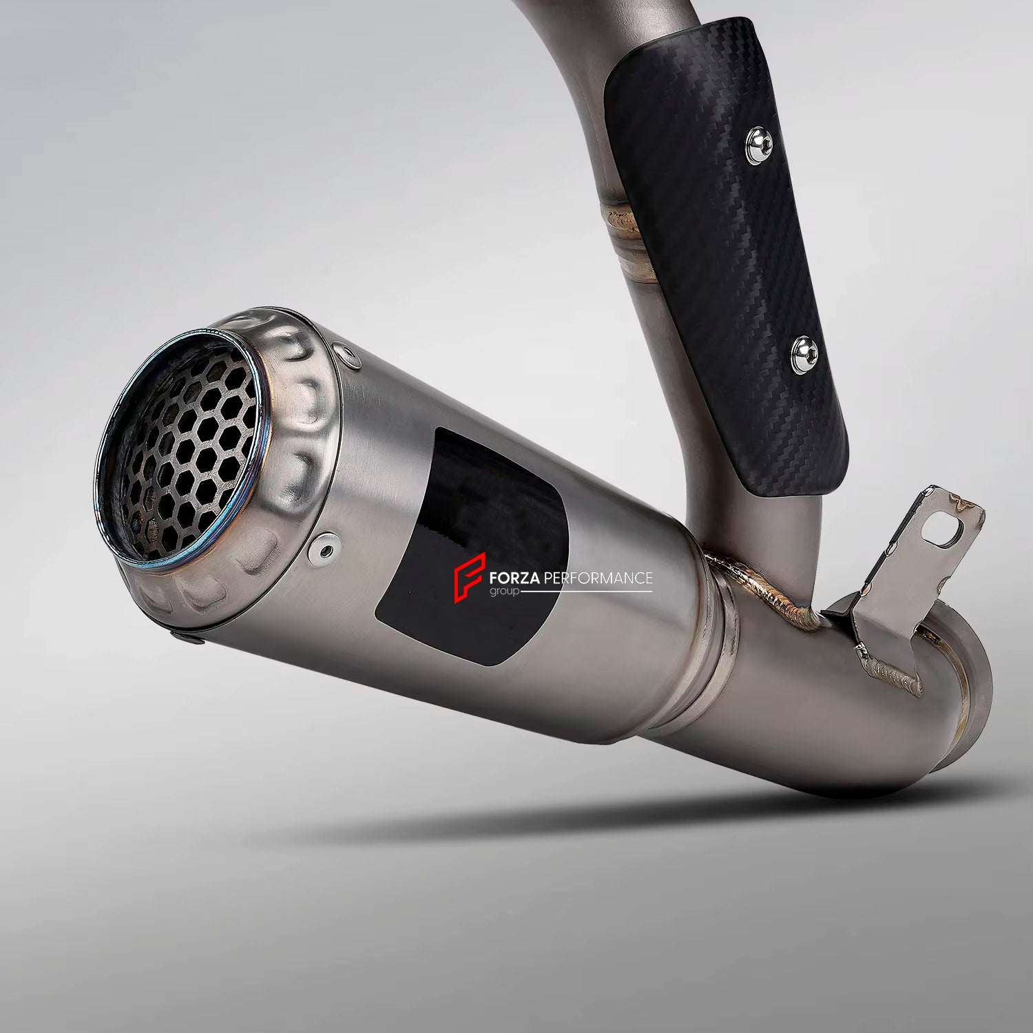 TITANIUM MOTORCYCLE EXHAUST SYSTEM for KTM DUKE SUPER DUKE 1290 1390

Set include:

Header
2-1 Merge Collector

Resonator
Mid pipe

Link Pipe
Exhaust Slip Ons

Material: Titanium (can be made in Stainless Steel)

NOTE:&nbsp;Professional installation is required.

FEATURES:

Engineered Digital prototyping using 3D CAD design software, each car model chassis has been 3D laser scanned in the factor
Factory run all test cars on Italian 1200HP Dyno machine, to make the best performance design of exhaust
CNC bend