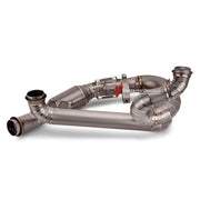 TITANIUM MOTORCYCLE EXHAUST SYSTEM for KTM DUKE SUPER DUKE 1290

Set include:

Header
2-1 Merge Collector

Resonator
Mid pipe


Material: Titanium (can be made in Stainless Steel)

NOTE: Professional installation is required.

FEATURES:

Engineered Digital prototyping using 3D CAD design software, each car model chassis has been 3D laser scanned in the factor
Factory run all test cars on Italian 1200HP Dyno machine, to make the best performance design of exhaust
CNC bending machine accurately bends the tube