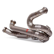 TITANIUM MOTORCYCLE EXHAUST SYSTEM for KTM DUKE SUPER DUKE 1290

Set include:

Header
2-1 Merge Collector

Resonator
Mid pipe


Material: Titanium (can be made in Stainless Steel)

NOTE: Professional installation is required.

FEATURES:

Engineered Digital prototyping using 3D CAD design software, each car model chassis has been 3D laser scanned in the factor
Factory run all test cars on Italian 1200HP Dyno machine, to make the best performance design of exhaust
CNC bending machine accurately bends the tube