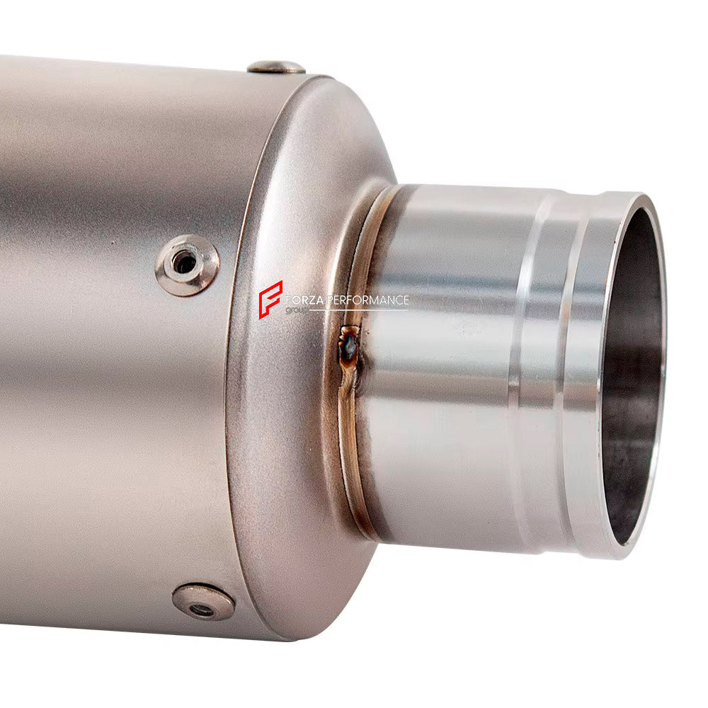TITANIUM MOTORCYCLE EXHAUST SYSTEM for TRIUMPH STREET TRIPLE 765 R RS

Set include:

Header
3-1 Merge Collector
Mid pipe
Slip - On

Material: Titanium (can be made in Stainless Steel)

NOTE: Professional installation is required.

FEATURES:

Engineered Digital prototyping using 3D CAD design software, each car model chassis has been 3D laser scanned in the factor
Factory run all test cars on Italian 1200HP Dyno machine, to make the best performance design of exhaust
CNC bending machine accurately bends the 