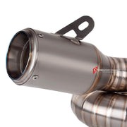 TITANIUM MOTORCYCLE EXHAUST SYSTEM for TRIUMPH STREET TRIPLE 765 R RS

Set include:

Header
3-1 Merge Collector
Mid pipe
Slip - On

Material: Titanium (can be made in Stainless Steel)

NOTE: Professional installation is required.

FEATURES:

Engineered Digital prototyping using 3D CAD design software, each car model chassis has been 3D laser scanned in the factor
Factory run all test cars on Italian 1200HP Dyno machine, to make the best performance design of exhaust
CNC bending machine accurately bends the 