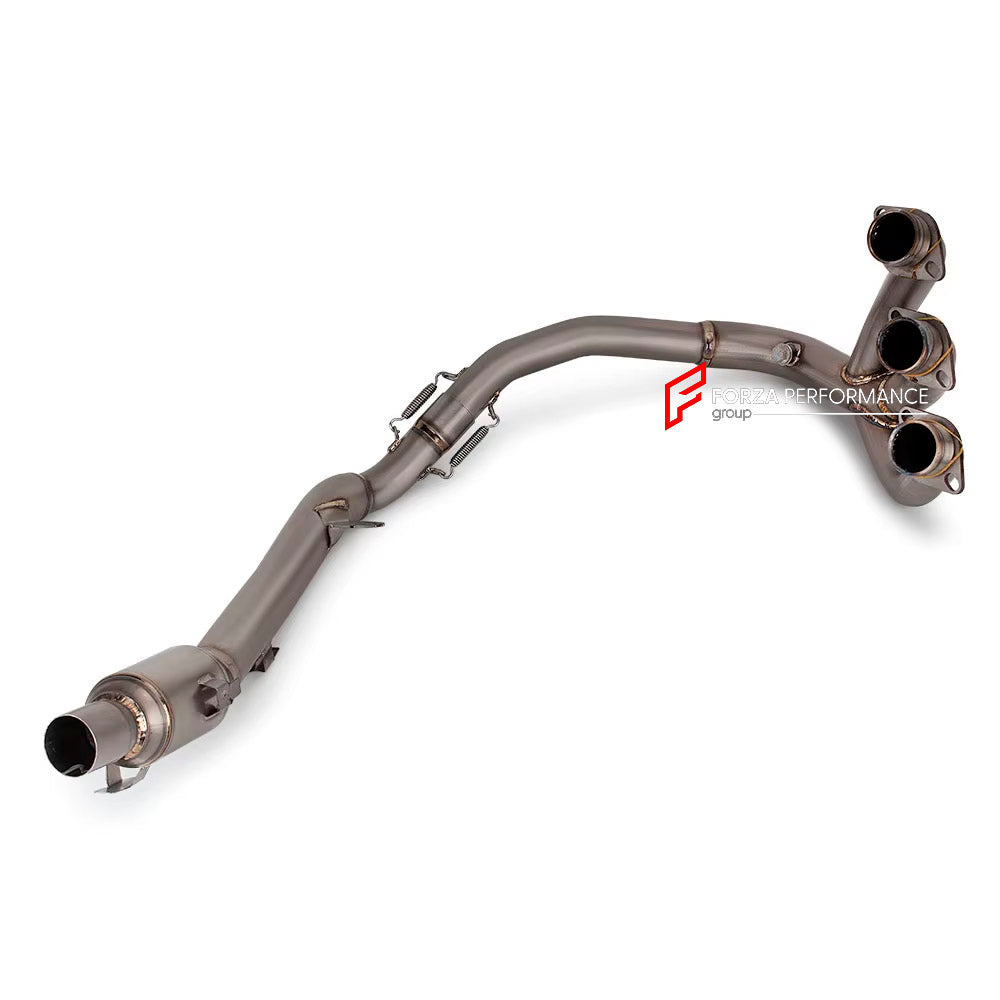 TITANIUM MOTORCYCLE EXHAUST SYSTEM for TRIUMPH TIGER 900 TIGER 850 2020 - 2024

Set include:

Header
3-1 Merge Collector
Mid pipe


Material: Titanium (can be made in Stainless Steel)

NOTE: Professional installation is required.

FEATURES:

Engineered Digital prototyping using 3D CAD design software, each car model chassis has been 3D laser scanned in the factor
Factory run all test cars on Italian 1200HP Dyno machine, to make the best performance design of exhaust
CNC bending machine accurately bends the 