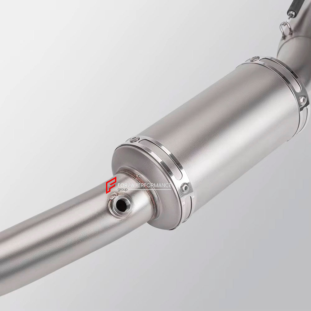 TITANIUM MOTORCYCLE EXHAUST SYSTEM for TRIUMPH TRIDENT 660 2020+

Set include:

Header
3-1 Merge Collector

Resonator
Mid pipe
Slip - On

Material: Titanium (can be made in Stainless Steel)

NOTE:&nbsp;Professional installation is required.

FEATURES:

Engineered Digital prototyping using 3D CAD design software, each car model chassis has been 3D laser scanned in the factor
Factory run all test cars on Italian 1200HP Dyno machine, to make the best performance design of exhaust
CNC bending machine accurately