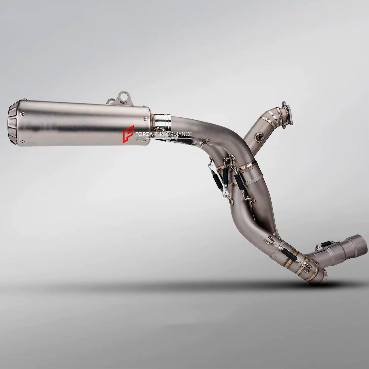 TITANIUM MOTORCYCLE HALF EXHAUST SYSTEM for DUCATI SUPERSPORT 950 950S

Set include:

Mid Pipe
Link Pipe
Exhaust Slip Ons

Bracket

Material: Titanium (can be made in Stainless Steel)

NOTE:&nbsp;Professional installation is required.

FEATURES:

Engineered Digital prototyping using 3D CAD design software, each car model chassis has been 3D laser scanned in the factor
Factory run all test cars on Italian 1200HP Dyno machine, to make the best performance design of exhaust
CNC bending machine accurately bends