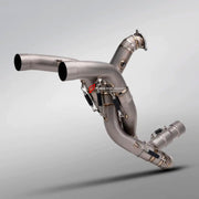TITANIUM MOTORCYCLE HALF EXHAUST SYSTEM for DUCATI SUPERSPORT 950 950S

Set include:

Mid Pipe
Link Pipe
Exhaust Slip Ons

Bracket

Material: Titanium (can be made in Stainless Steel)

NOTE:&nbsp;Professional installation is required.

FEATURES:

Engineered Digital prototyping using 3D CAD design software, each car model chassis has been 3D laser scanned in the factor
Factory run all test cars on Italian 1200HP Dyno machine, to make the best performance design of exhaust
CNC bending machine accurately bends
