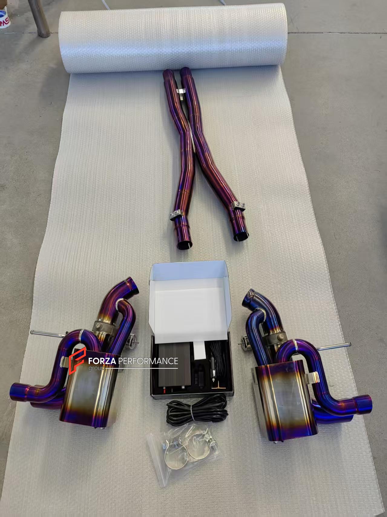 TITANIUM VALVED EXHAUST BYPASS MUFFLER for FERRARI CALIFORNIA 4.3T