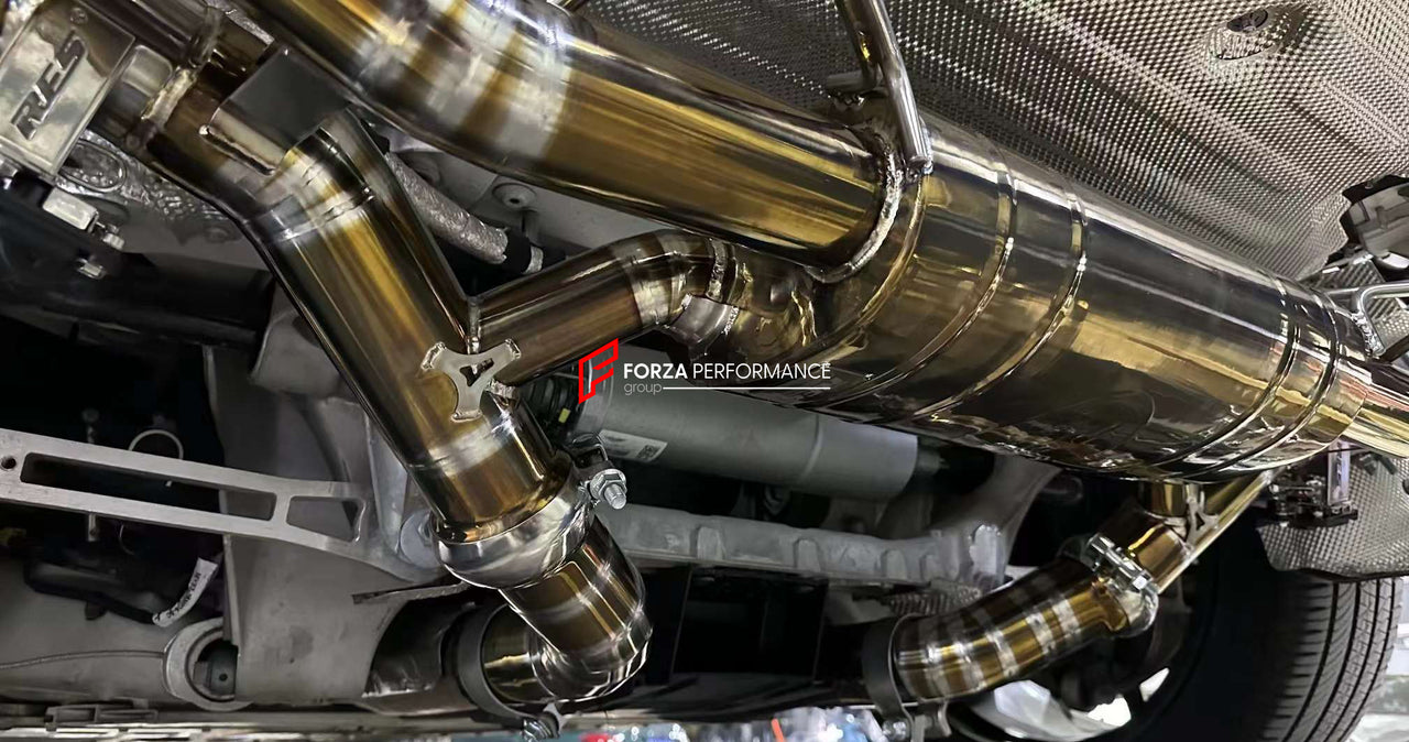 TITANIUM VALVED EXHAUST CATBACK MUFFLER for ASTON MARTIN DBX V8 4.0T  Set include:  Center Pipes Mufflers with valves Exhaust tips