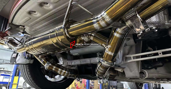 TITANIUM VALVED EXHAUST CATBACK MUFFLER for ASTON MARTIN DBX V8 4.0T  Set include:  Center Pipes Mufflers with valves Exhaust tips