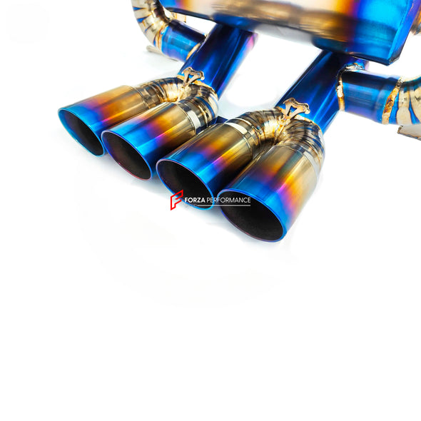 TITANIUM VALVED EXHAUST CATBACK MUFFLER for LAMBORGHINI AVENTADOR LP700 6.5T 2011 - 2017

Valved exhaust, meaning that has remote, controlled valves - allowing a switch between an aggressive loud sports sound and a sound that is closer to the OEM sound

Set includes:

Center Pipes
Muffler with valves
Exhaust tips

Factory exhaust tips must be reused

Material: Titanium

Optional: We can offer downpipe and catless downpipe

Production time: 10 days

FEATURES:

Engineered Digital prototyping using 3D CAD desi