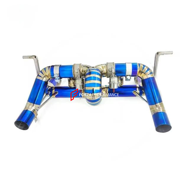 TITANIUM VALVED EXHAUST CATBACK MUFFLER for LAMBORGHINI HURACAN EVO LP640-4 5.2T 2019+
Valved exhaust, meaning that has remote, controlled valves - allowing a switch between an aggressive loud sports sound and a sound that is closer to the OEM sound
Set includes:
Center Pipes
Muffler with valves
Exhaust tips
Factory exhaust tips must be reused
Material: Titanium
Optional: We can offer downpipe and catless downpipe
Production time: 10 days
FEATURES:
Engineered Digital prototyping using 3D CAD design