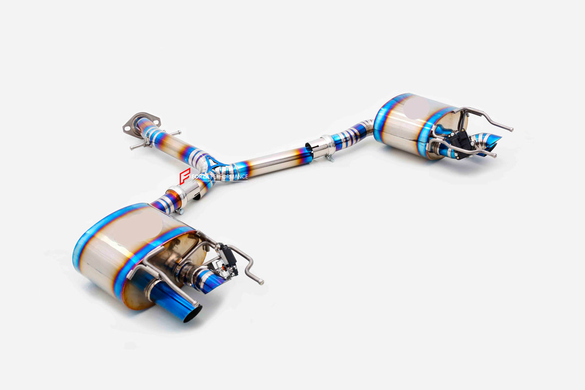 TITANIUM VALVED EXHAUST CATBACK MUFFLER for LEXUS IS F XE20 5.0T 2007 - 2014
Set includes:
Center Pipes
Mufflers with valves
Exhaust tips
Material: Titanium
Optional: We can offer downpipe and catless downpipe
Production time: 10 days
FEATURES:
Engineered Digital prototyping using 3D CAD design software, each car model chassis has been 3D laser scanned in the factory
Factory run all test cars on Italian 1200HP Dyno machine, to make the best performance design of exhaust
CNC bending machine accurately