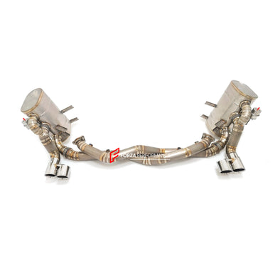 TITANIUM VALVED EXHAUST CATBACK MUFFLER for PORSCHE 911 997.1 3.6T 3.8T 2008 - 2013

Valved exhaust, meaning that has remote, controlled valves - allowing a switch between an aggressive loud sports sound and a sound that is closer to the OEM sound

Set includes:

Center Pipes
Muffler with valves
Exhaust tips

Factory exhaust tips must be reused

Material: Titanium

Optional: We can offer downpipe and catless downpipe

Production time: 10 days

FEATURES:

Engineered Digital prototyping using 3D CAD design so