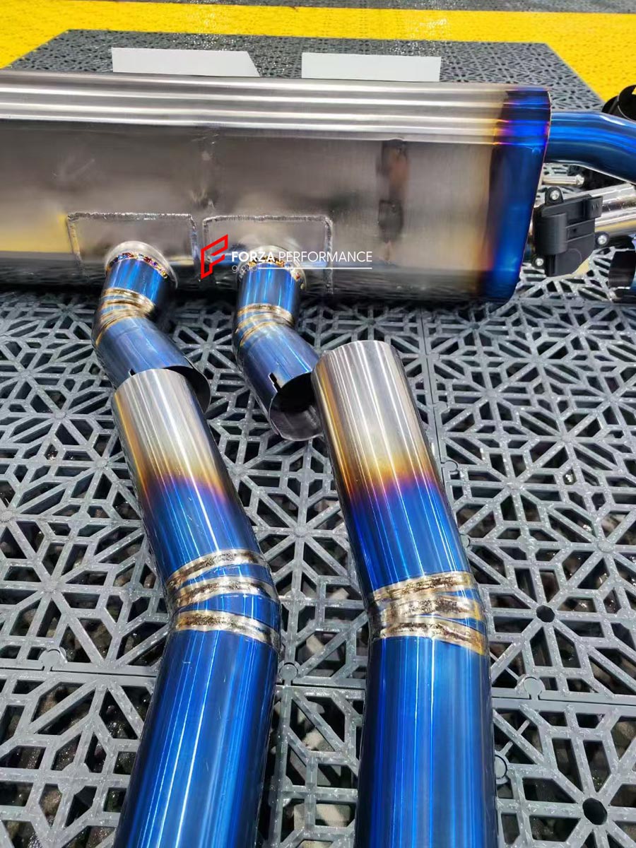 TITANIUM VALVED EXHAUST CATBACK MUFFLER for PORSCHE CAYENNE COUPE 9YB 3.0T 2019 - 2023 FORZA PERFORMANCE Custom Fit

Set includes:

Center Pipes
Valved Bypass Muffler with Exhaust Tips
Electronic Valve Actuators
Valve Control Box with Remote Control (you may also reuse your factory exhaust valve motors)
Material: Titanium

Production time: 10-15 days
