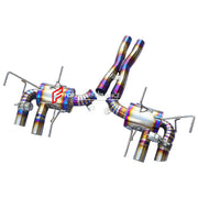 EXHAUST DOWNPIPE for FERRARI F12 BERLINETTA 6.3T 2012 - 2017 812 SUPERFAST 6.5T 2017 - 2023

Set includes:

X Pipe
Valved Bypass Mufflers
Exhaust Tips

Production time: 15 working days

Material: Titanium

Optional: We can offer downpipe and catless downpipe

NOTE: Professional installation is required.

FEATURES:

Engineered Digital prototyping using 3D CAD design software, each car model chassis has been 3D laser scanned in the factor
Factory run all test cars on Italian 1200HP Dyno machine, to make the b