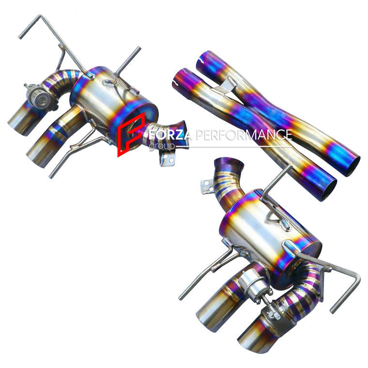 EXHAUST DOWNPIPE for FERRARI F12 BERLINETTA 6.3T 2012 - 2017 812 SUPERFAST 6.5T 2017 - 2023

Set includes:

X Pipe
Valved Bypass Mufflers
Exhaust Tips

Production time: 15 working days

Material: Titanium

Optional: We can offer downpipe and catless downpipe

NOTE: Professional installation is required.

FEATURES:

Engineered Digital prototyping using 3D CAD design software, each car model chassis has been 3D laser scanned in the factor
Factory run all test cars on Italian 1200HP Dyno machine, to make the b