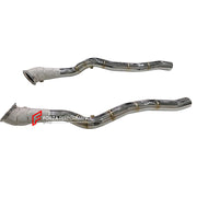 EXHAUST DOWNPIPE for FERRARI F12 BERLINETTA 6.3T 2012 - 2017 812 SUPERFAST 6.5T 2017 - 2023

Set includes:

Downpipes
Midpipe with X Pipe
Valved Bypass Mufflers
Electronic Valve Remote Control

Production time: 15 working days

Material: Titanium

Optional:&nbsp;We can offer downpipe and catless downpipe

NOTE: Professional installation is required.

FEATURES:

Engineered Digital prototyping using 3D CAD design software, each car model chassis has been 3D laser scanned in the factor
Factory run all test car
