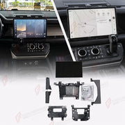 TOUCHSCREEN DISPLAY UPGRADE KIT for LAND ROVER DEFENDER 90 110 130 L663 2020+
Set includes:

Touchscreen Display Assembly
Molded Heat Dissipation Mounting Base
Upper and Lower Dashboard Bracket Kit
Specific Side Trim Bezel Set

NOTE: Professional installation is required.