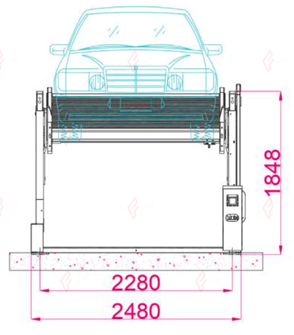TP-200 Tilting Two-Post Garage Parking Lift - 2,000 kg Car Stacker - elevador de coches / monte-voiture