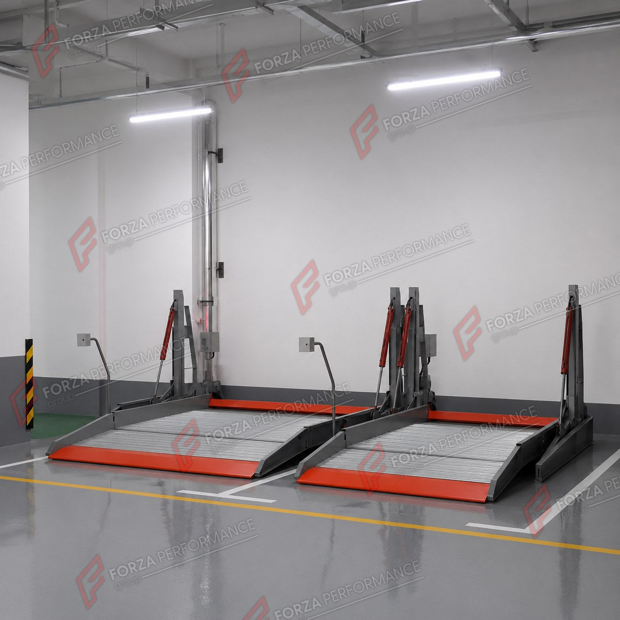 TP-200 Tilting Two-Post Garage Parking Lift - 2,000 kg Car Stacker - almacenamiento de vehículos / rangement de voiture