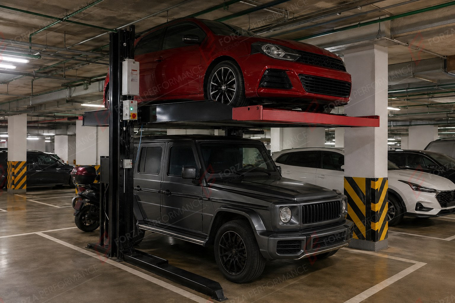 TP-270 Two-Post Garage Parking Lift - 2,700 kg (5,950 lb) Car Stacker - apilador de coches / parking pour voiture