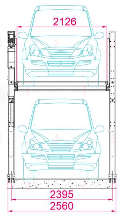 TP-270 Two-Post Garage Parking Lift - 2,700 kg (5,950 lb) Car Stacker - almacenamiento de vehículos / rangement de voiture