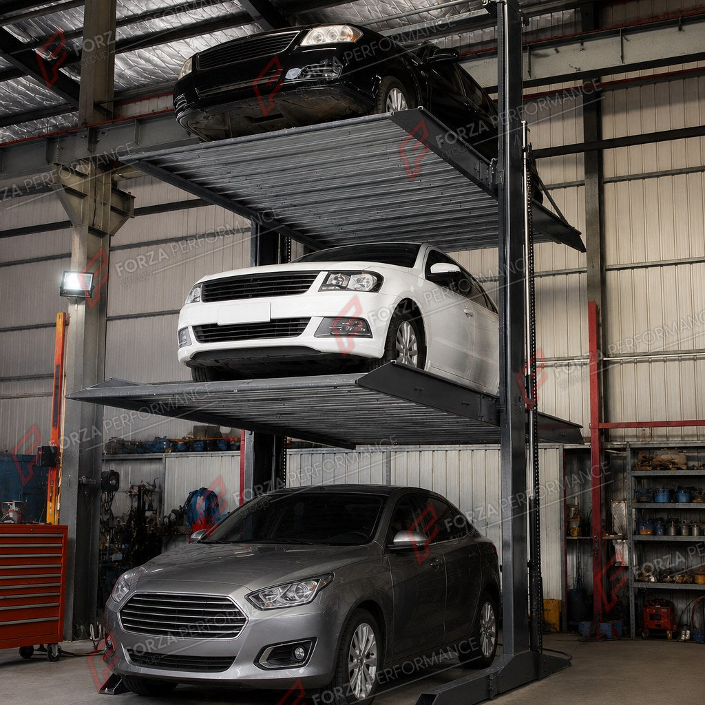 TTS-3 Triple Stacker Garage Parking Lift - 3-Car Storage, 2,300 kg per Level - apilador triple de coches / stockage 3 voitures