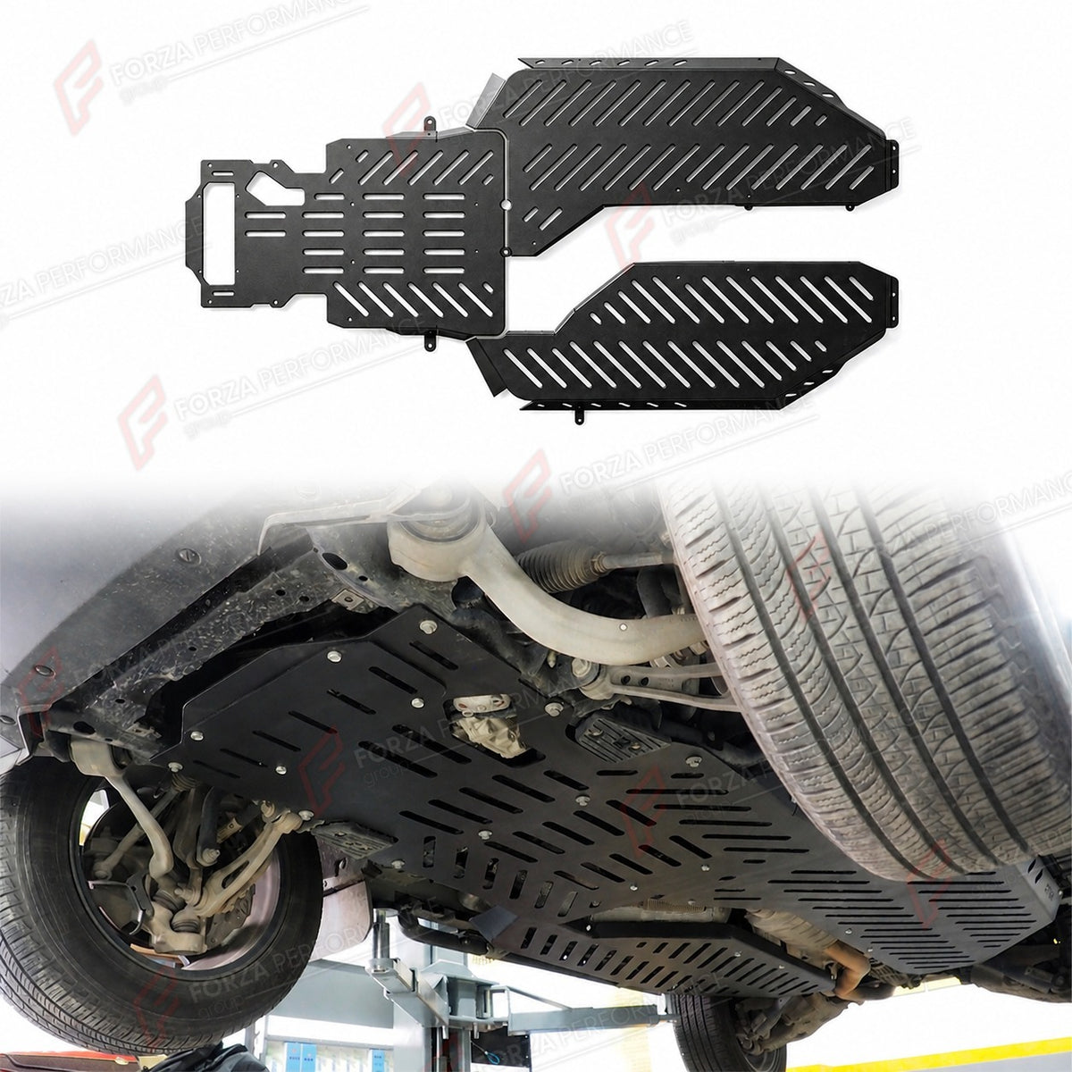 UNDERBODY SKID PLATE for LAND ROVER DEFENDER 110 L663 2020+
Set includes:

Underbody Skid Plate
Material: Aluminium

NOTE: Professional installation is required.