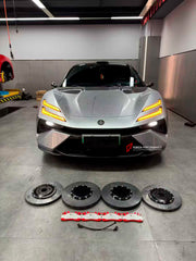 We manufacture premium quality carbon ceramic brakes discs rotors for LOTUS EMEYA 2024+ In any size

Specification:

Front disc: 420 mm, thickness 40 mm

Rear disc: 400 mm, thickness 28 mm
Material: Carbon Ceramic ( C / SiC) rings, Aluminium hat / bell

Includes: Carbon ceramic brake disсs / rotors, brake pads.

Fitment: Direct Bolt-On replace OE IRON

BRAKE DISCS ROTORS CAN BE MADE FOR YOUR CAR IN ANY SIZE AND UPGRADED FROM IRON / STEEL DISCS TO CARBON CERAMIC

PLEASE INCLUDE YOUR CAR VIN, MODEL, YEAR AND 