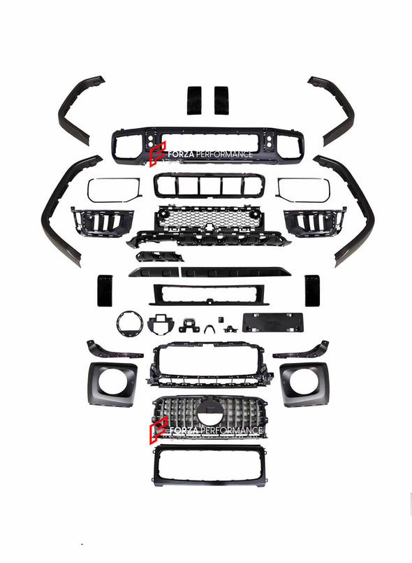 UPGRADE FACELIFT BODY KIT for MERCEDES-BENZ G-CLASS W464 2018 - 2024 to G63 W465 AMG 2025

Set includes:

Front Bumper
Headlight Covers
Front Grille (Silver or Black)
Fender Flares


Material: Plastic

NOTE: Professional installation is required

Contact us for pricing

Payment ►
Visa
Mastercard
PayPal with a credit card (add 4.4% at checkout)
Payoneer
Shipment ►
By express DHL/UPS/TNT/FedEx
To the local international airport
Special line by air
Special line by the sea
To Europe and the UK by train

Please 