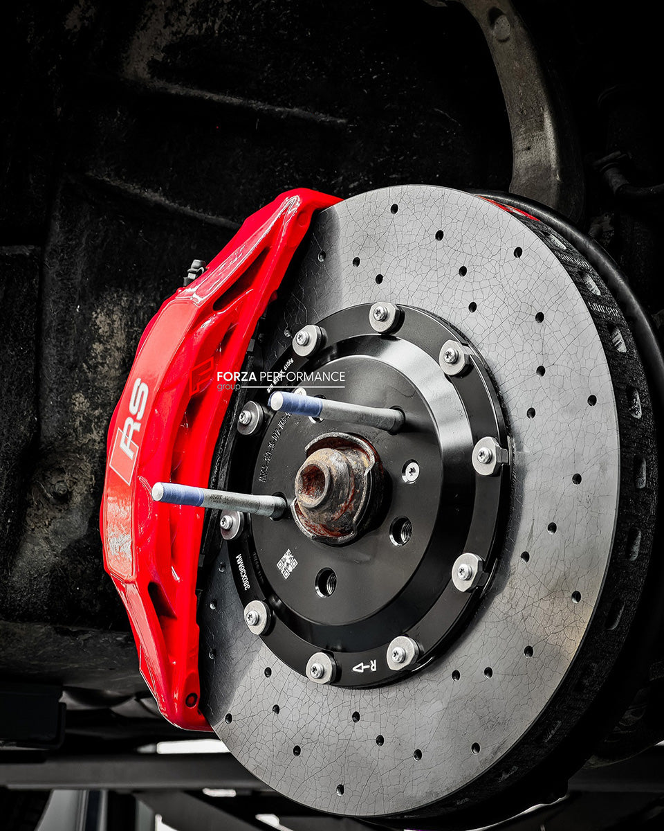 We manufacture premium quality carbon ceramic brakes discs rotors for AUDI RS4 B9 FACELIFT 2019+ in any size

Specification:

Front disc: 380 mm, thickness 36 mm

Material: Carbon Ceramic ( C / SiC) rings, Aluminium hat / bell

Includes: Carbon ceramic brake disсs / rotors, brake pads.

Fitment: Direct Bolt-On replace OE IRON

BRAKE DISCS ROTORS CAN BE MADE FOR YOUR CAR IN ANY SIZE AND UPGRADED FROM IRON / STEEL DISCS TO CARBON CERAMIC

PLEASE INCLUDE YOUR CAR VIN, MODEL, YEAR AND WHEELS SIZE.

Note: Profes