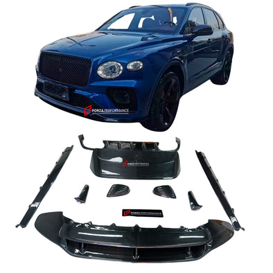 FORZA CARBON BODY KIT for BENTLEY BENTAYGA 2020+  Set includes:  Front Lip  Side Skirts Rear Diffuser Roof Spoiler