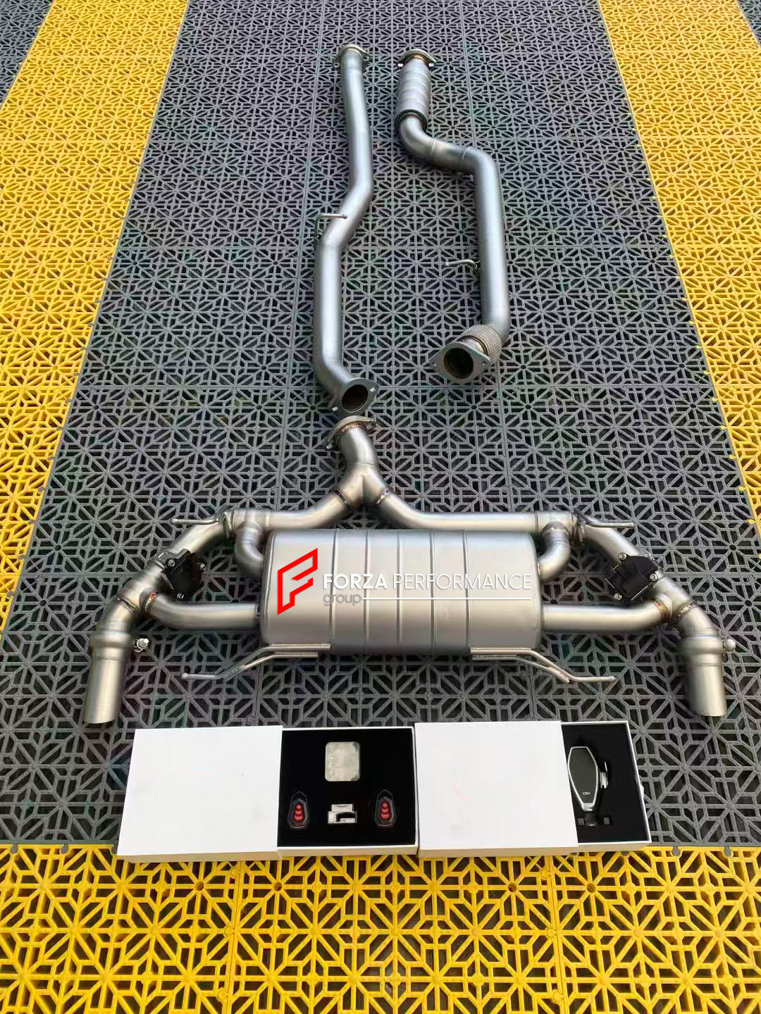 VALVED EXHAUST CATBACK for ALFA ROMEO GIULIA 2.0TB 2016+
Set includes:
Straightpipe / Resonated Midpipe with Flexpipe
Valved Bypass Muffler
Electronic Valve Remote Control
Factory Exhaust Tips must be reused
Material: Titanium / Stainless Steel
Optional: We can offer downpipe and catless downpipe
NOTE: Professional installation is required.
Why “Contact Us for Pricing”?
We don’t display fixed prices because our goal is to offer you the most competitive deal possible. Product costs often decrease ove