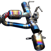 VALVED EXHAUST CATBACK for FERRARI F8 3.9T 2019 - 2023

Set includes:

Valved Mufflers with X Pipe
Exhaust Tips
Electronic Remote Valve Control


Material: Titanium

Optional: We can offer downpipe and catless downpipe

Production time: 15

FEATURES:

Engineered Digital prototyping using 3D CAD design software, each car model chassis has been 3D laser scanned in the factory
Factory run all test cars on Italian 1200HP Dyno machine, to make the best performance design of exhaust
CNC bending machine accurately