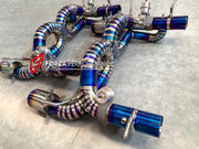 VALVED EXHAUST CATBACK for FERRARI F8 3.9T 2019 - 2023

Set includes:

Valved X Pipe
Exhaust Tips

Material: Titanium

Optional: We can offer downpipe and catless downpipe

Production time: 15

FEATURES:

Engineered Digital prototyping using 3D CAD design software, each car model chassis has been 3D laser scanned in the factory
Factory run all test cars on Italian 1200HP Dyno machine, to make the best performance design of exhaust
CNC bending machine accurately bends the tube according to the computer data

