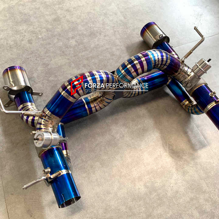 VALVED EXHAUST CATBACK for FERRARI F8 3.9T 2019 - 2023

Set includes:

Valved X Pipe
Exhaust Tips

Material: Titanium

Optional: We can offer downpipe and catless downpipe

Production time: 15

FEATURES:

Engineered Digital prototyping using 3D CAD design software, each car model chassis has been 3D laser scanned in the factory
Factory run all test cars on Italian 1200HP Dyno machine, to make the best performance design of exhaust
CNC bending machine accurately bends the tube according to the computer data
