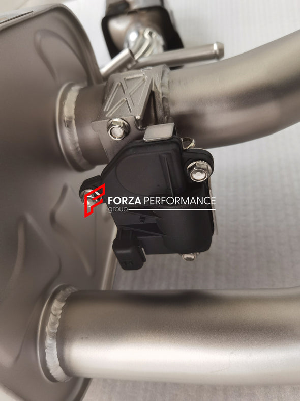 Forza Performance Aggressive sporty sound VALVED EXHAUST CATBACK MUFFLER for Audi Q7 2019+ (3.0T)  Valved exhaust, meaning that has remote, controlled valves - allowing a switch between an aggressive loud sports sound and a sound that is closer to the OEM sound  Set include:  Center Pipes Muffler with valves Exhaust tips Valve control box with remote control (you may also reuse your factory exhaust valve motors