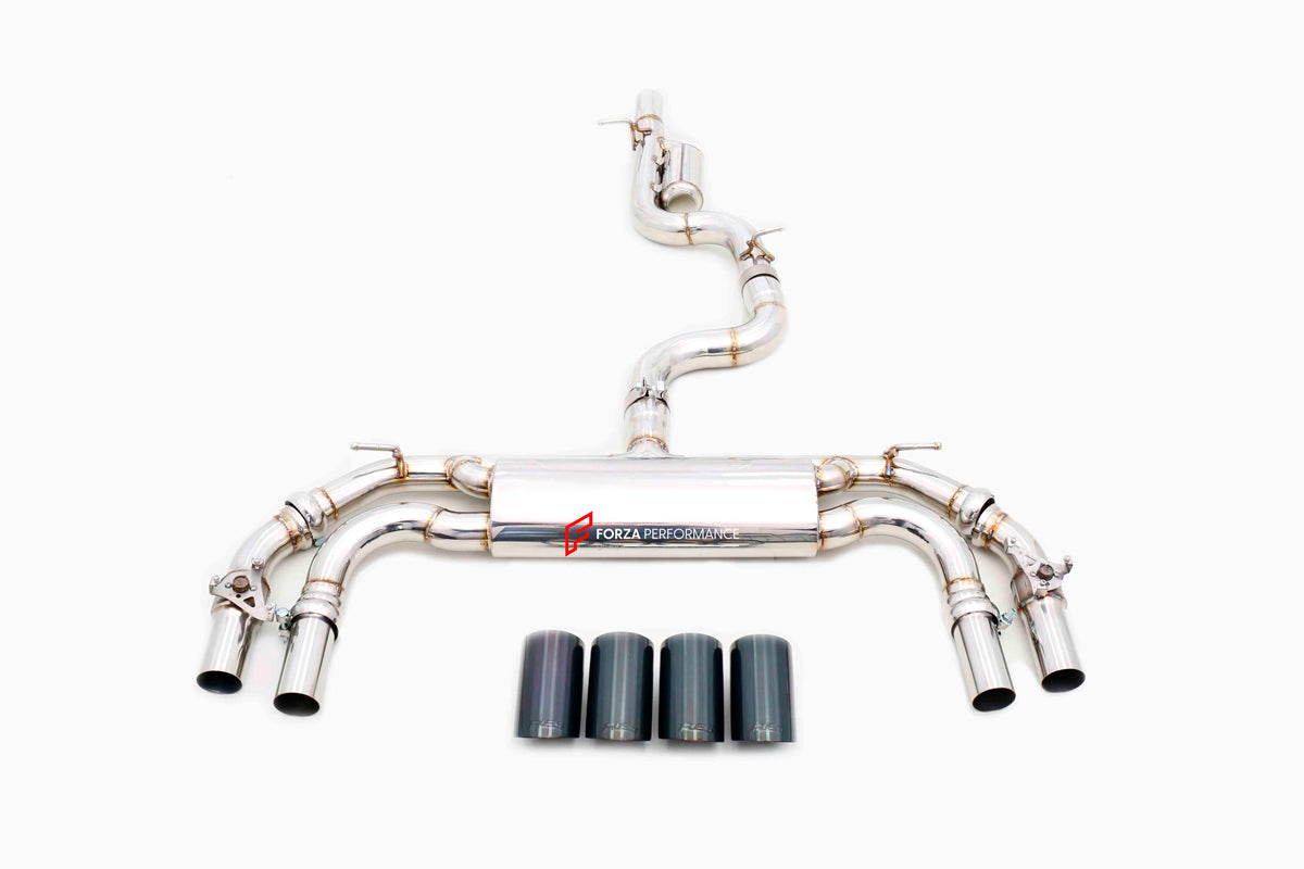 VALVED EXHAUST CATBACK MUFFLER for AUDI S3 8Y 2.0T 2024+

Set includes:

Center Pipes
Mufflers with valves
Exhaust tips

Material: Stainless steel&nbsp;( for an extra cost we can make titanium )

Optional: We can offer downpipe and catless downpipe

Production time: 10 days

FEATURES:
Engineered Digital prototyping using 3D CAD design software, each car model chassis has been 3D laser scanned in the factory
Factory run all test cars on Italian 1200HP Dyno machine, to make the best performance design of exha