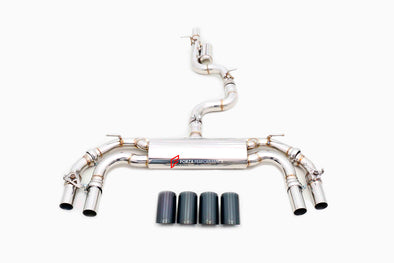 VALVED EXHAUST CATBACK MUFFLER for AUDI S3 8Y 2.0T 2024+

Set includes:

Center Pipes
Mufflers with valves
Exhaust tips

Material: Stainless steel&nbsp;( for an extra cost we can make titanium )

Optional: We can offer downpipe and catless downpipe

Production time: 10 days

FEATURES:
Engineered Digital prototyping using 3D CAD design software, each car model chassis has been 3D laser scanned in the factory
Factory run all test cars on Italian 1200HP Dyno machine, to make the best performance design of exha