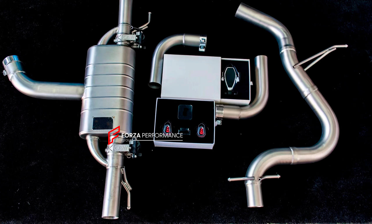 Forza Performance Aggressive sporty sound VALVED EXHAUST CATBACK MUFFLER for AUDI TT Quattro 2.0T 2011
Valved exhaust, meaning that has remote, controlled valves - allowing a switch between an aggressive loud sports sound and a sound that is closer to the OEM sound
Set includes:
Center Pipes
Exhaust Tips
Muffles with valves
Valve control box with remote control (you may also reuse your factory exhaust valve motors
Factory exhaust tips must be reused
Material: Stainless steel ( for an extra cost we can