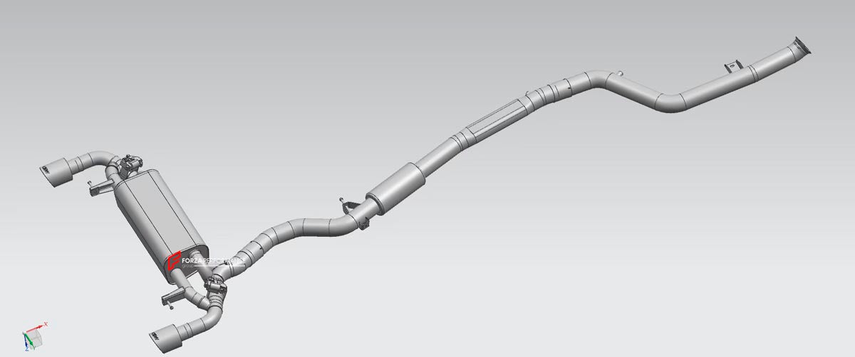 VALVED EXHAUST CATBACK MUFFLER for BMW 2 SERIES G42 225i 2.0T 2022+ FORZA PERFORMANCE Custom Fit

Set includes:

Center Pipes
Muffler with Valves
Dual Exhaust Tips
Valve Control Box with Remote Control
Material: Stainless Steel (Can be made of Titanium)

Production time: 10-15 days
