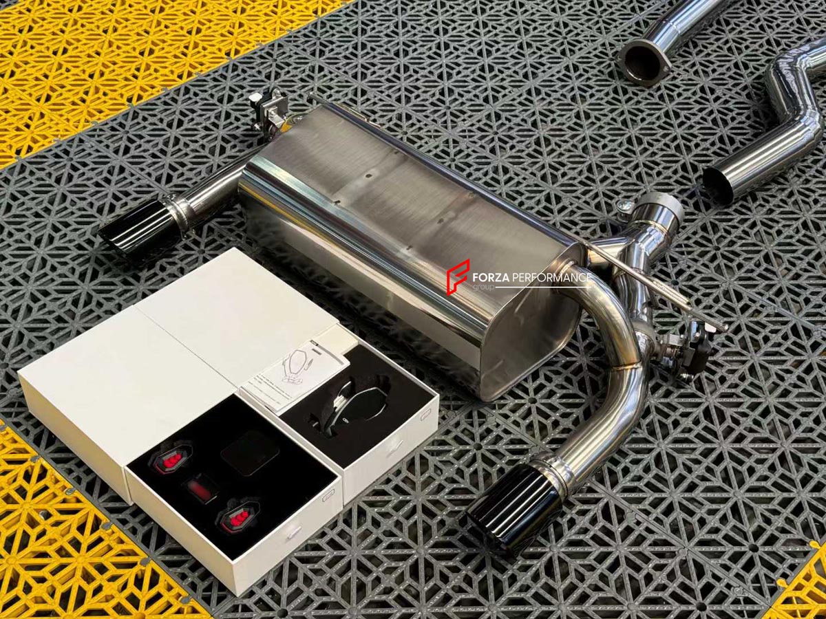 EXHAUST CATBACK MUFFLER for BMW 4 SERIES F33 F32 LCI 440i I6 3.0T 2018 - 2020

Set includes:

Center Pipes
Valved Bypass Muffler with Exhaust Tips
Electronic Valve Actuators
Valve Control Box with Remote Control (you may also reuse your factory exhaust valve motors)
Material: Stainless Steel (Can be made of Titanium)

Production time: 10-15 days